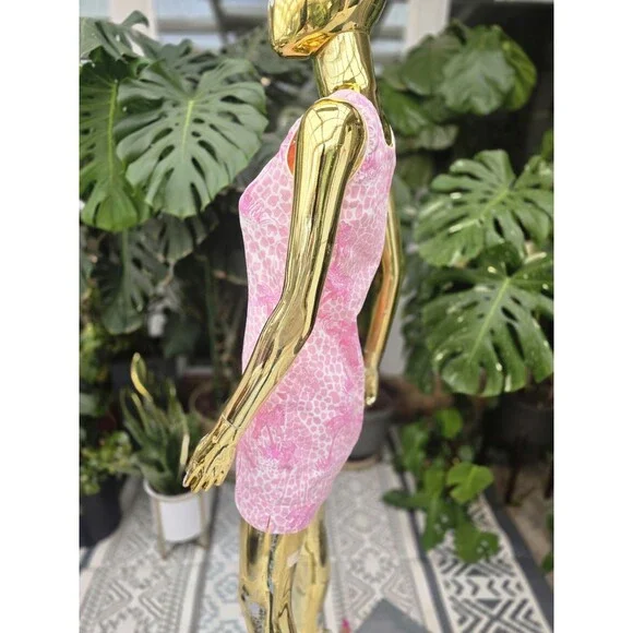 Lilly Pulitzer Krista Shift Dress Women's Pink Jumbo Giraffe Palm, Size 4 - Picture 4 of 6